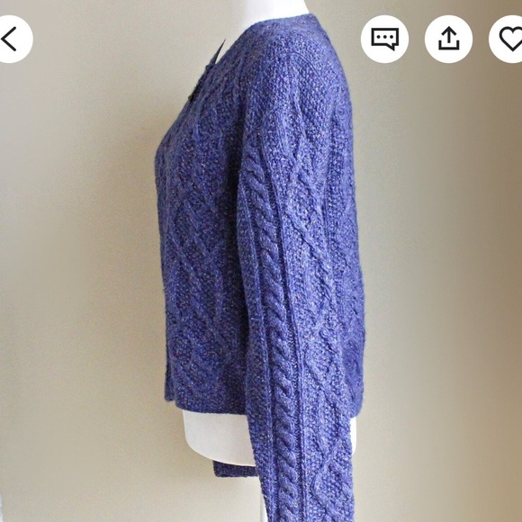 Icelandic Designs Blue Zip Cardigan Sweater, Womens M, Wool Blend Fisherman - Picture 5 of 11